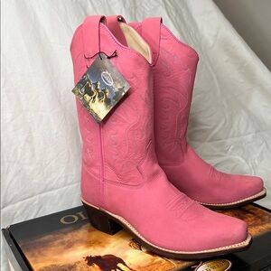 Old West Pink Youth Western Boot, Size 4.5